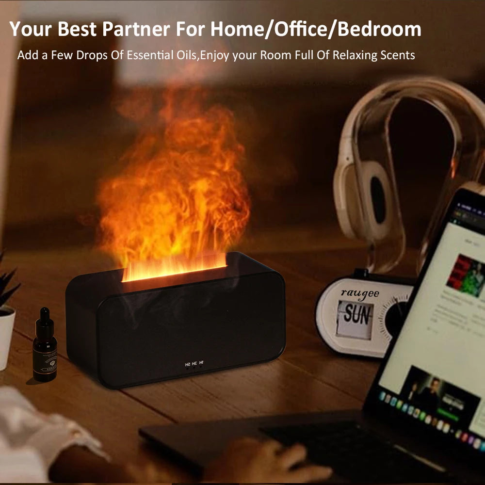 Corvenza Flame — Umidificador Aromatizador com Chama LED
