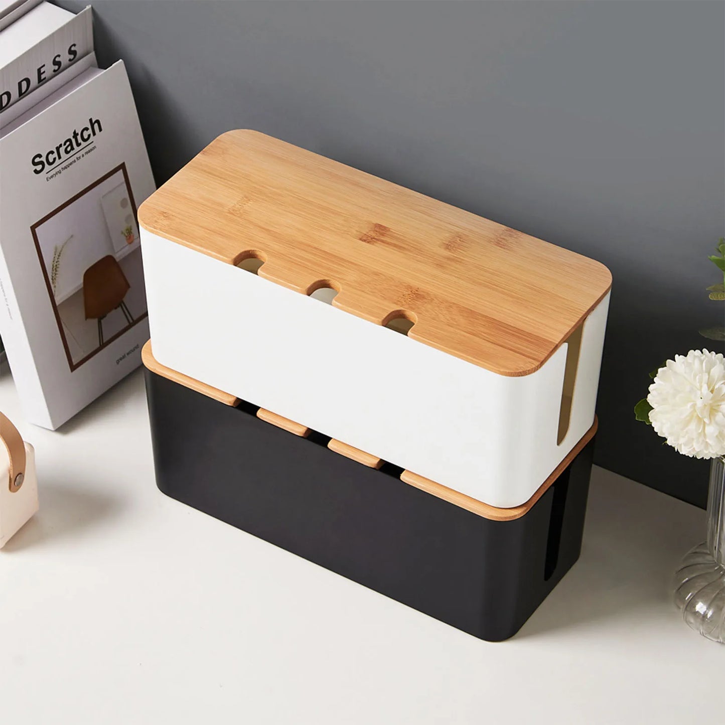 Corvenza Cable Box — Organizador de Cabos e Fios com Tampa