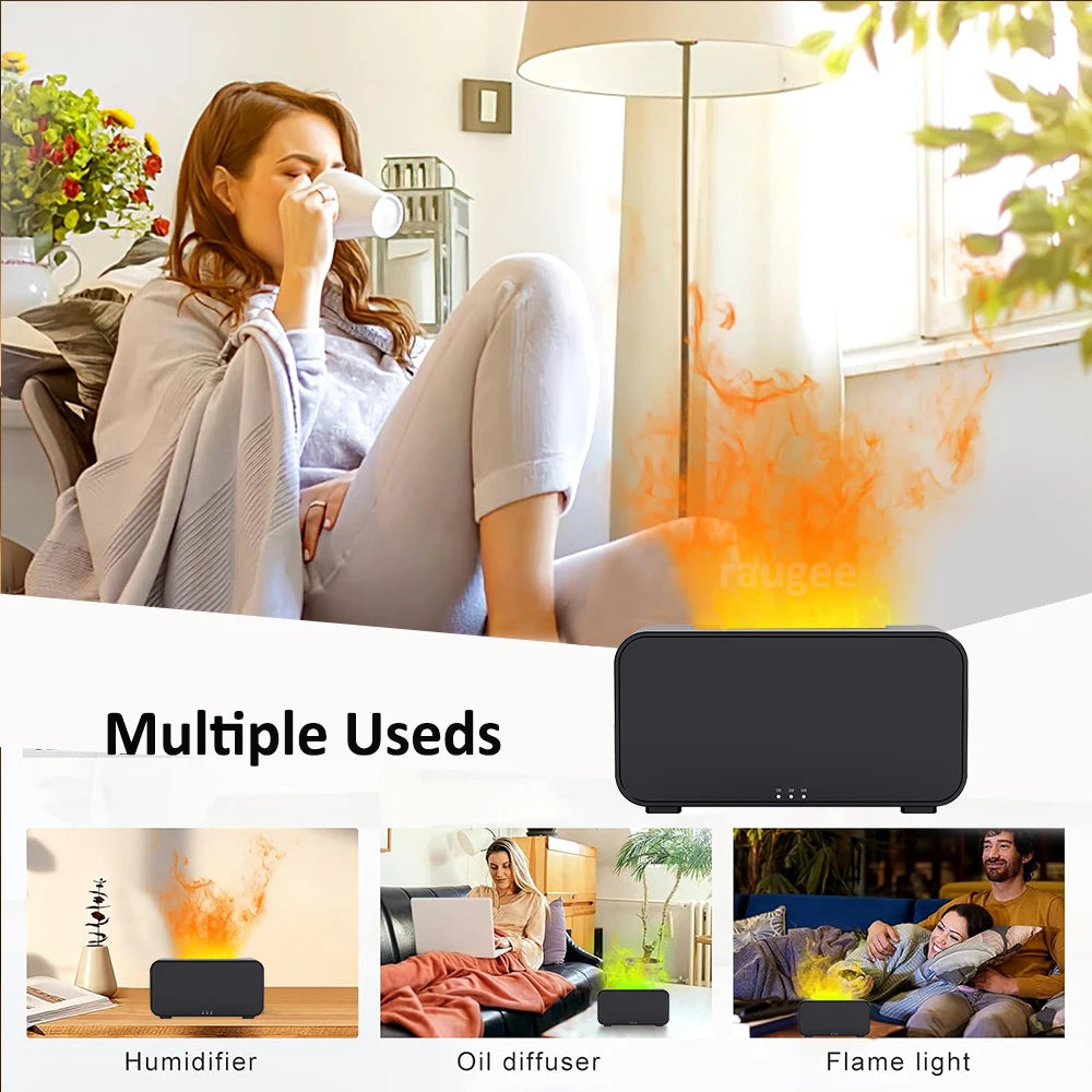 Corvenza Flame — Umidificador Aromatizador com Chama LED